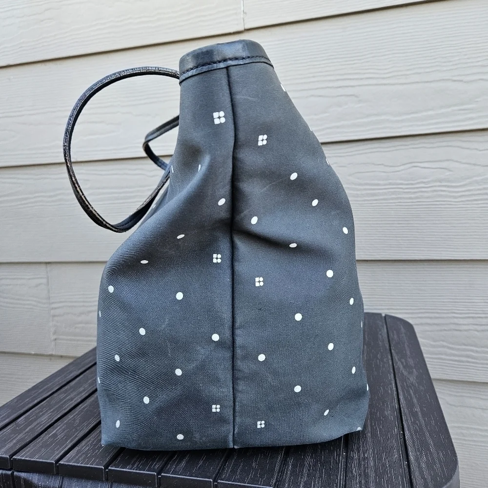 Kate Spade Polka Dot Tote Diaper Baby Bag Black White Purse Shopper Bag Vintage